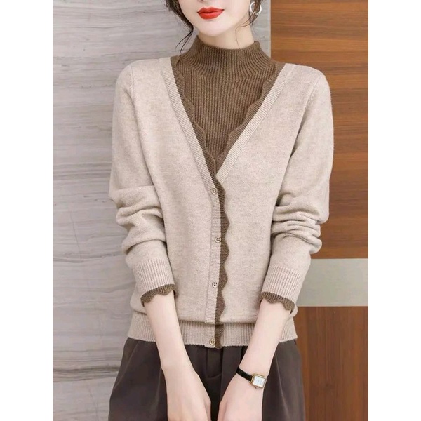 Áo len nữ cổ 3phân