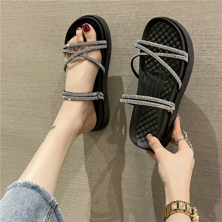 Dép sandal nữ quai dây đá FAROSA - A10 đế bằng 5cm mẫu mới lên chân cực phong cách