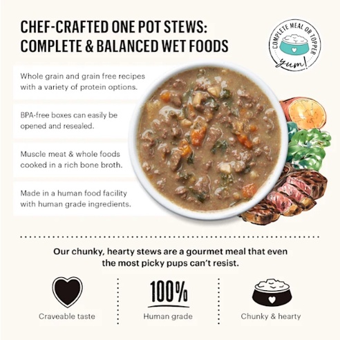 The Honest Kitchen Stews: Thịt bò nướng với cải xoăn, khoai lang và cà rốt