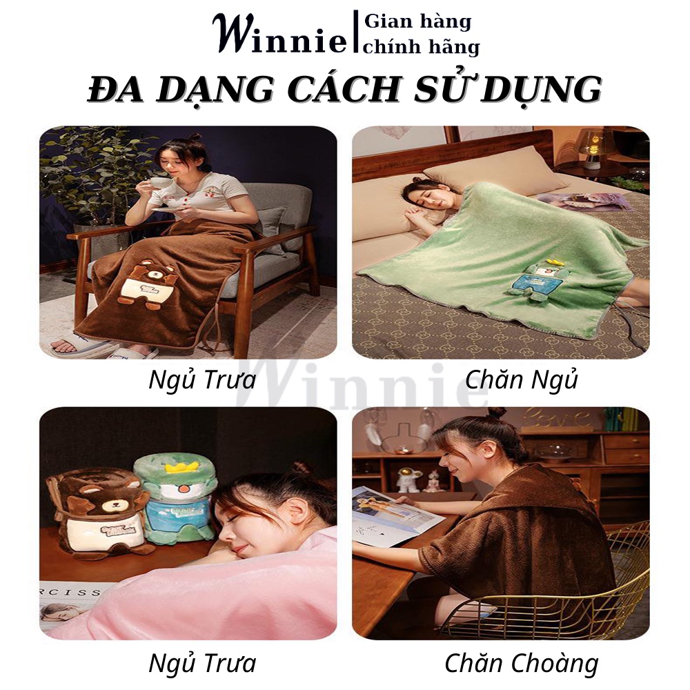 Chăn đắp văn phòng hình thú kiểu dáng dễ thương BINNIECUTE - Kích thưỡc 115x170cm