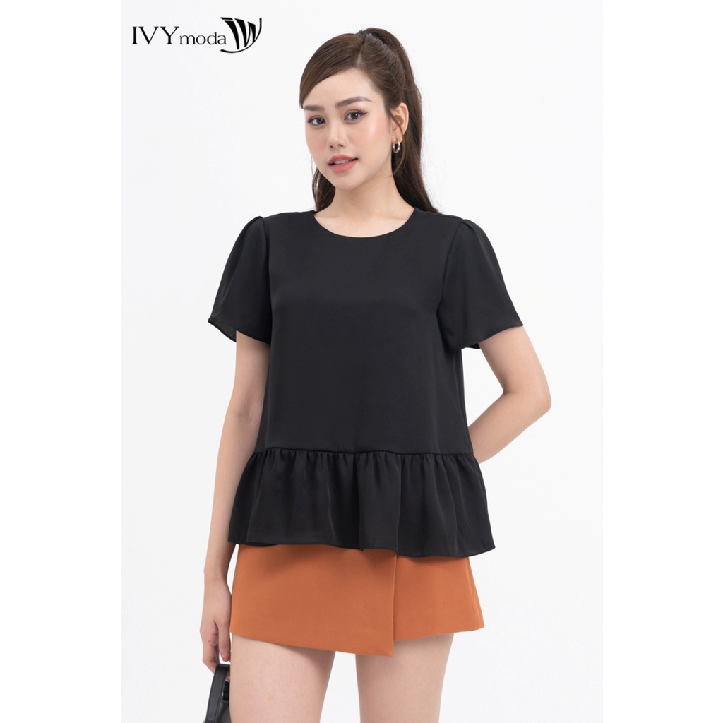 Áo lụa suông gấu xòe nữ IVY moda MS 16M8267