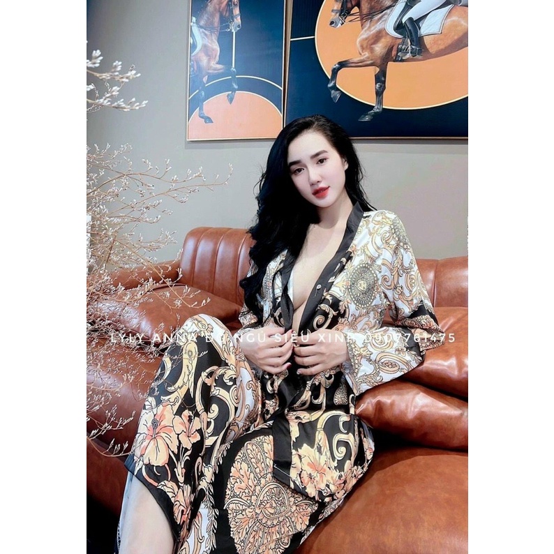 Hàng mới Xước pyjama hàng thiết kế chất lượng cao lụa freesize