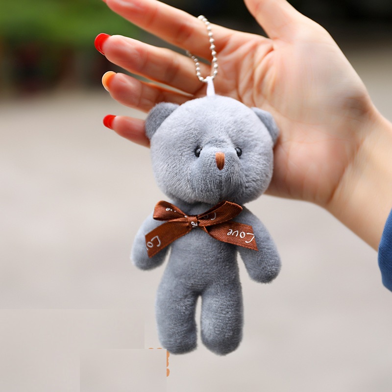 Móc khóa gấu  teddy cute treo chìa khóa, trang trí balo túi xách nhồi bông