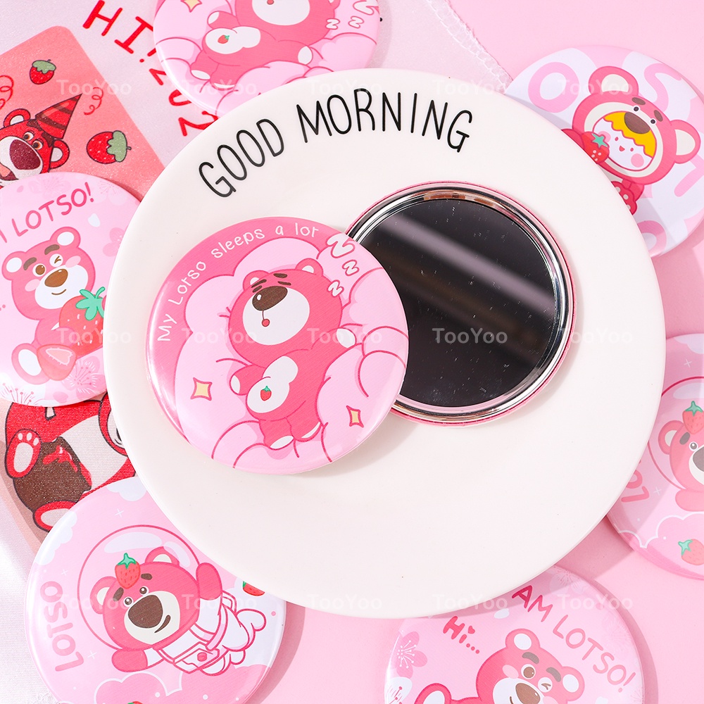 Gương mini bỏ túi Gấu dâu Lotso 7.4cm dễ thương cute TY0352