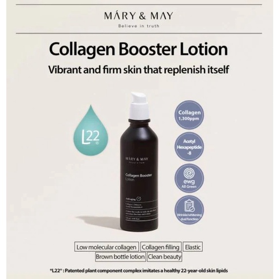 Sữa Dưỡng Ẩm Trẻ Hóa Da Mary & May Collagen Booster Lotion 120ml Marynmay Mary&May