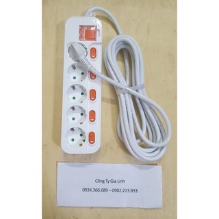 Ổ cắm điện Hàn Quốc 5 lỗ 6 công tắc