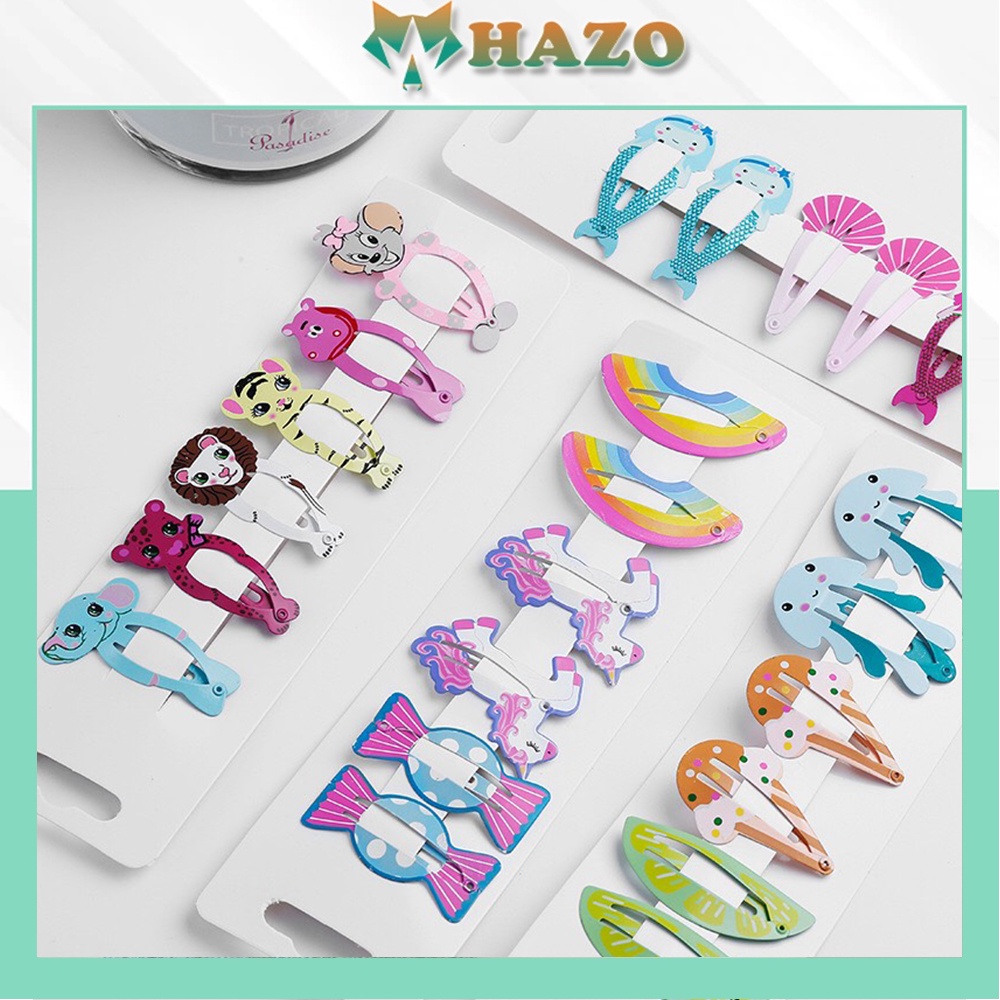 Set 6 Kẹp Tóc Nhiều Hình Dễ Thương Phong Cách Hàn Quốc - Hazo