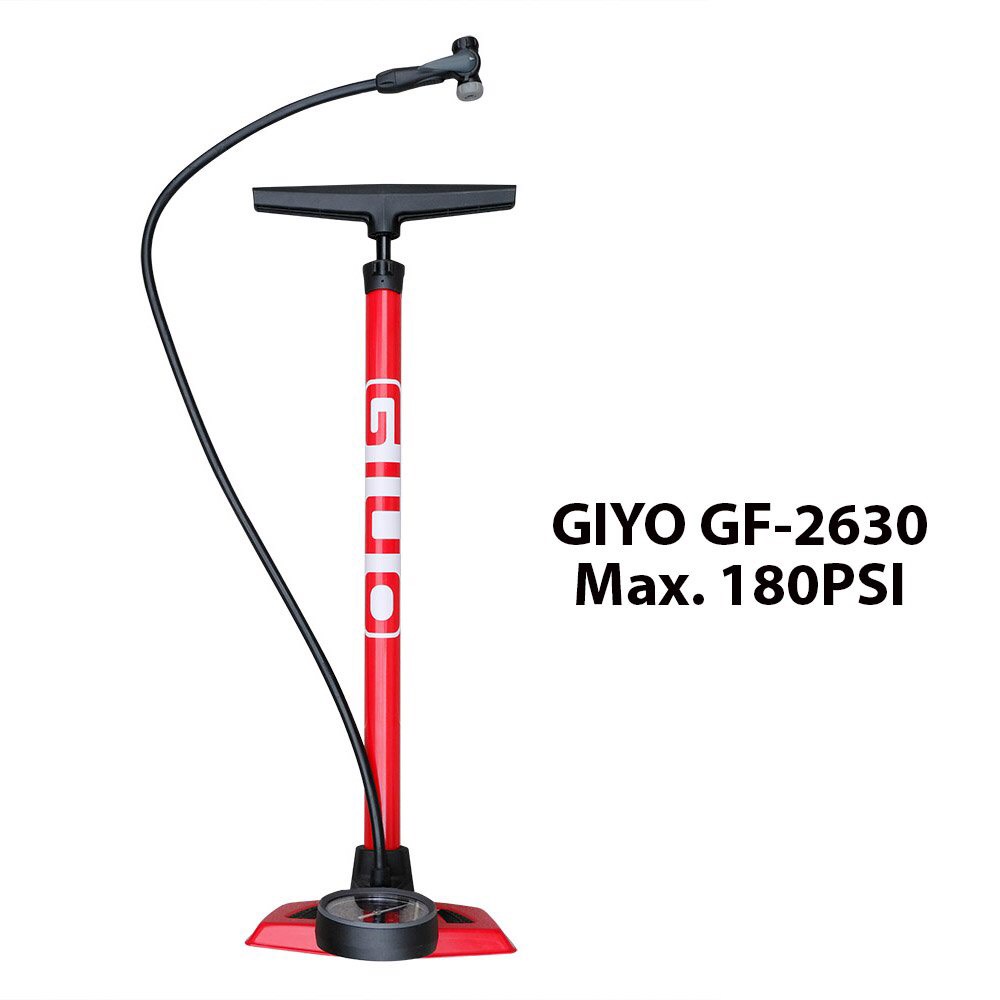 Bơm xe đạp, xe máy 180PSI/12KG GIYO 2630 thân thép hàng Đài Loan