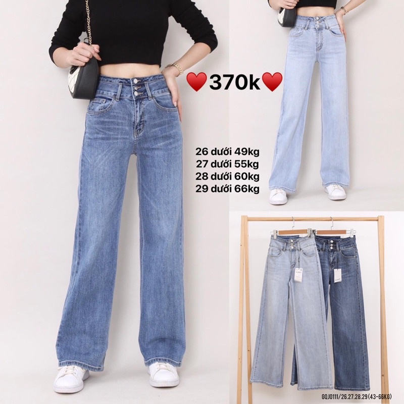 Gqj0111 Quần jean ống rộng 3 cúc vnxk cho nữ