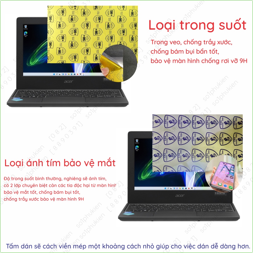 Dán màn hình cường lực laptop Acer TravelMate B3 11.6 inch nano dẻo siêu mỏng trong suốt, nhám chống vân tay, bảo vệ mắt