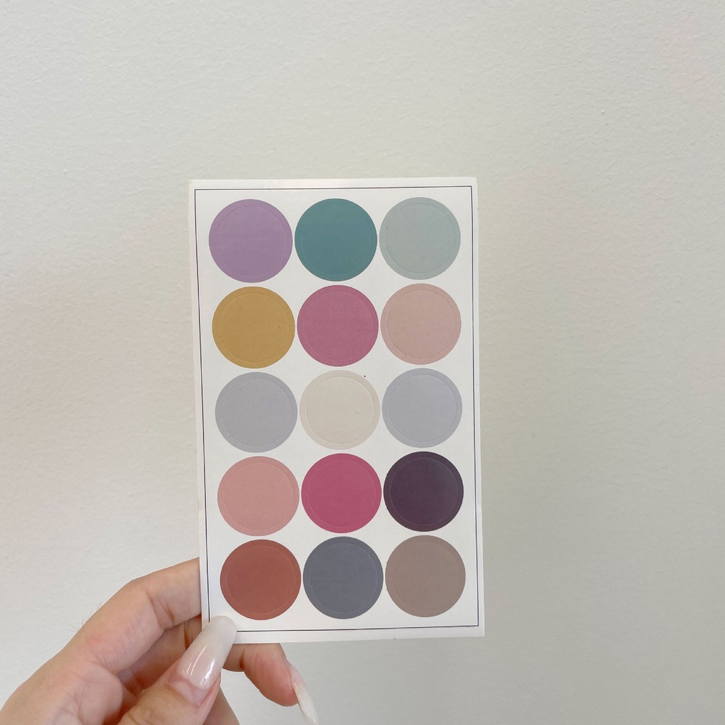 Round sticker - Set 30 miếng dán tròn màu sắc xinh xắn