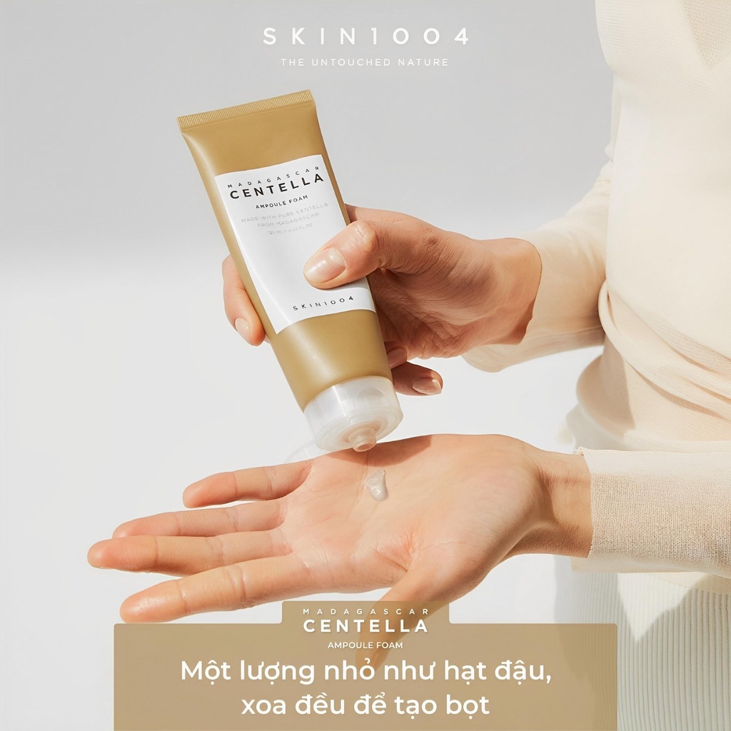 SRM Centella Sữa Rửa Mặt Rau Má Skin1004 Madagascar Ampoule Foam Giảm Mụn Dưỡng Ẩm 125ml