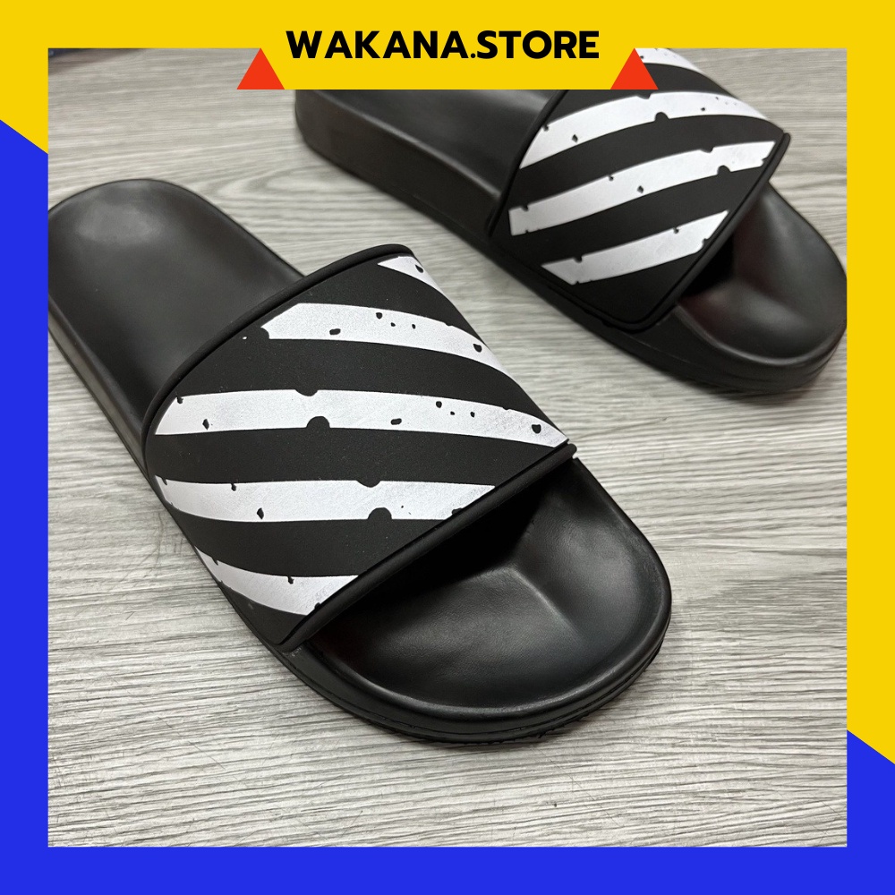 Dép lê off white quai da siêu nét - Dép nam quai da đỉnh cao