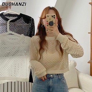 Áo sweater Dệt Kim Mỏng Tay Dài Chống Nắng Dáng Rộng Thời Trang Cho Nữ