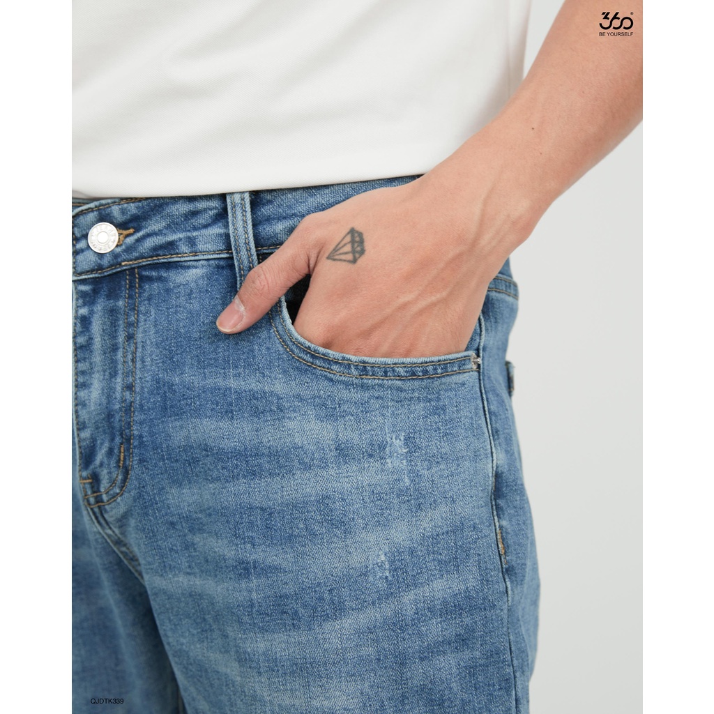 Quần jean nam màu xanh navy trẻ trung thương hiệu 360 Boutique chất liệu dày dặn - QJDTK339