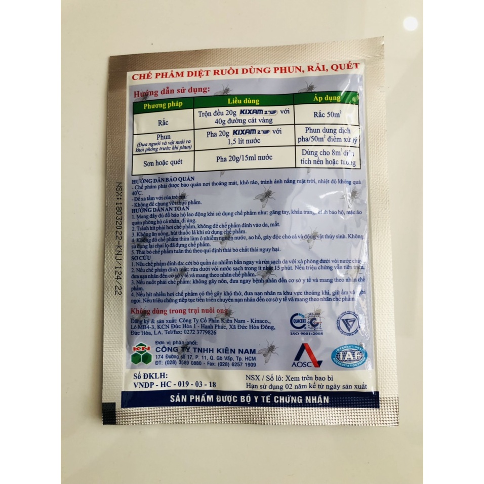 Thuốc diệt thế hệ mới Kixam 2.7WP _ Gói 20g