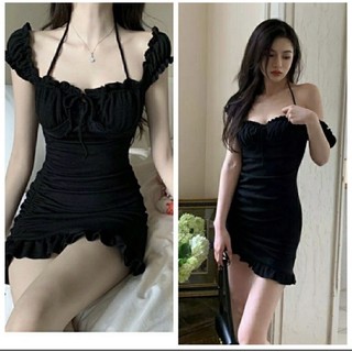 Đầm trễ vai rút dây