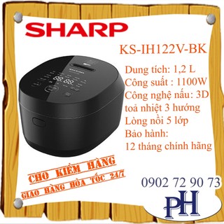 Nồi cơm điện cao tần sharp 1.2 lít ks-ih122v-bk