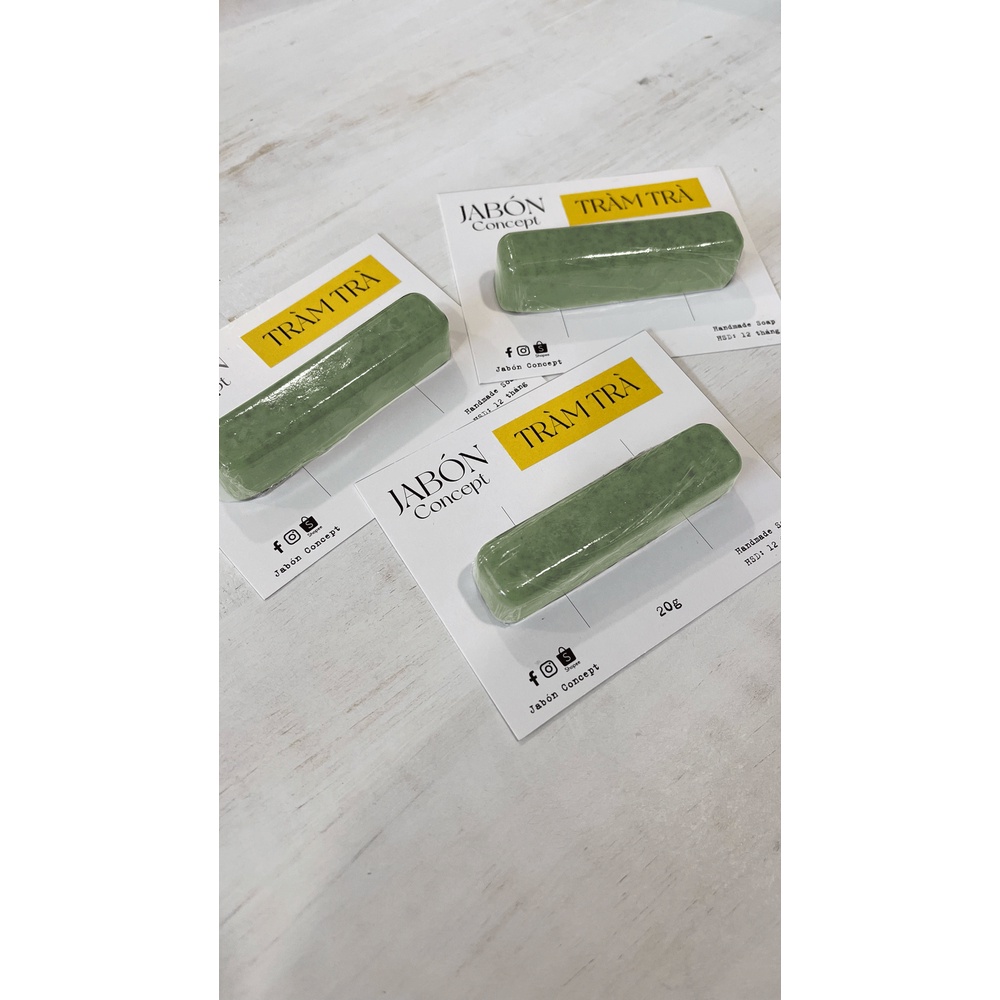 Xà Bông Handmade 80gram Bạc Hà và Tinh Dầu Tràm Trà Xà Phòng Hữu Cơ Giảm Mụn Thiên Nhiên Jabón Concept