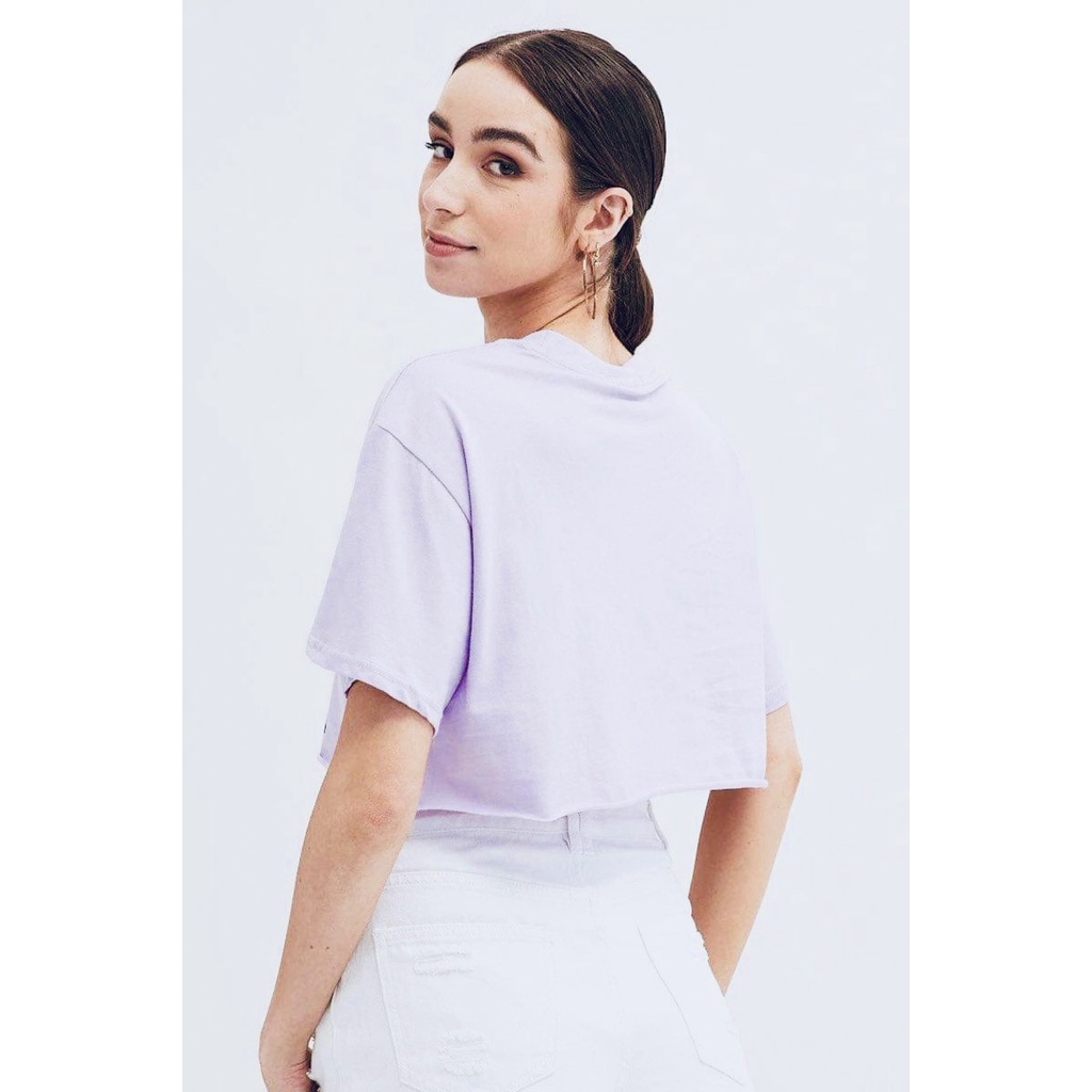 Áo thun cánh dơi chất cotton màu tím nhạt in Calabasas vnxk