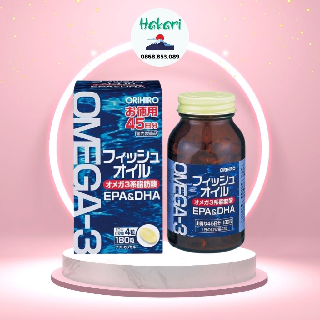 [Hàng Chuẩn] Dầu Cá Omega 3 Epa & Dha Orihiro Nhật Bản Hộp 180 Viên Thông Minh, Mắt Sáng