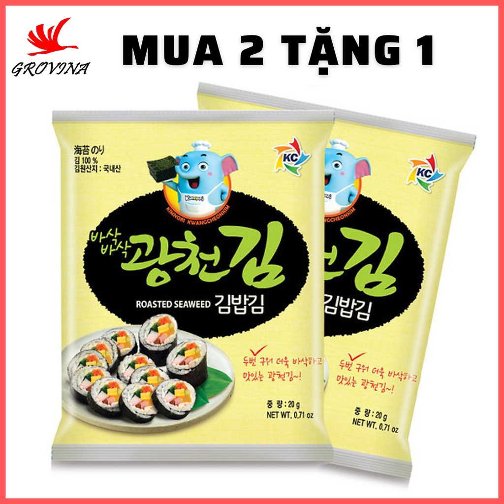 (NHẬP KHẨU) rong biển cuộn cơm 20gr 10 lá/gói Kwang Cheon Kim