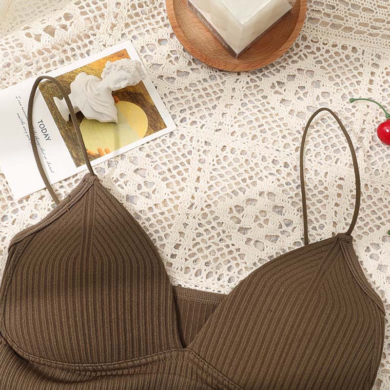 Áo Bra Nữ Tăm Hai Dây Mảnh Có Đệm Đẩy Ngực Co Giãn Mềm Mịn Thời Trang Sugal TOP NU 063V2