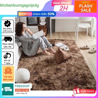 Thảm Lông Trải Sàn Mềm Mịn Dày Dặn 1m6x2m màu loang nâu