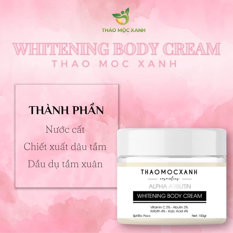 Kem Body Dưỡng Trắng Thảo Mộc Xanh - Chống Nắng SPF45