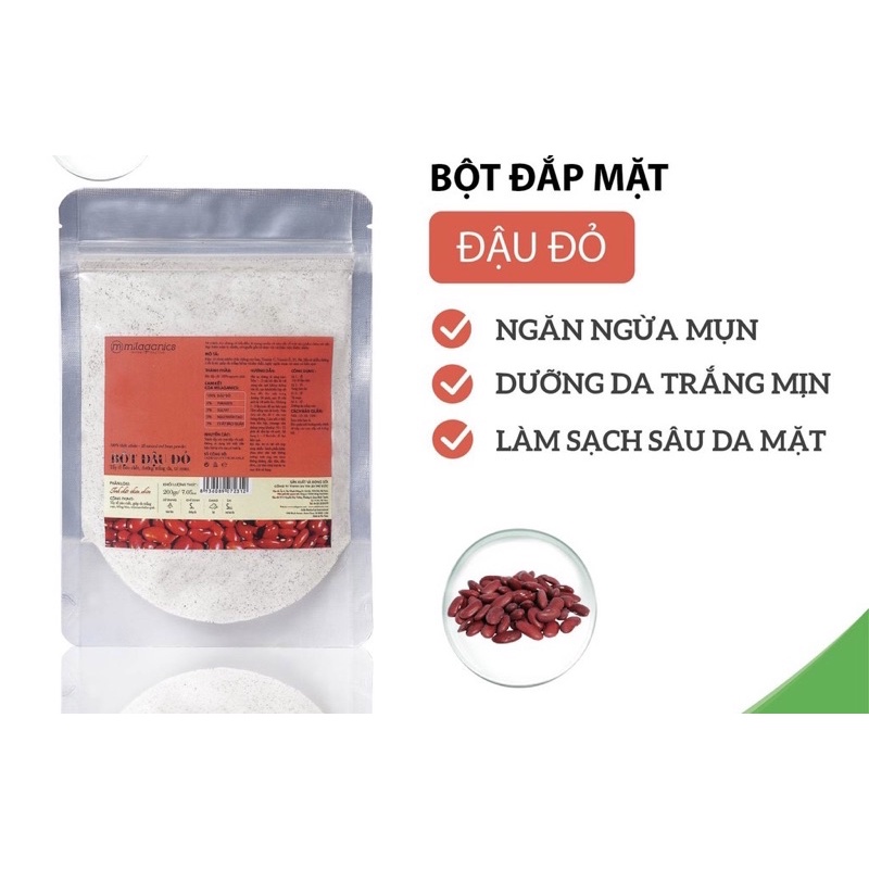 Bột đắp mặt nạ ,tẩy tế bào da chết thiên nhiên trắng da, ngừa mụn MILAGANICS 100g (túi zip)