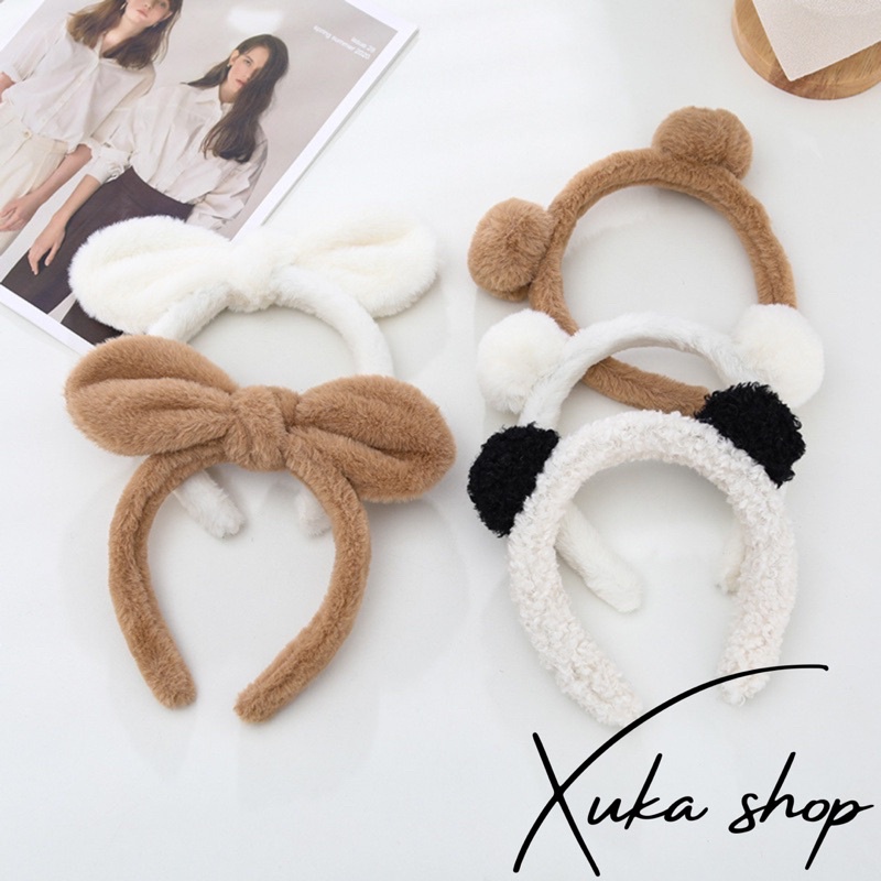 Cài tóc gấu, bờm tóc lông nhung, phụ kiện tóc, băng đô cute đáng yêu phong cách Hàn quốc cho nữ