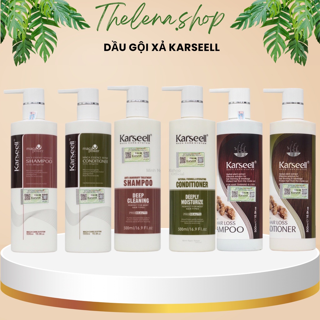Dầu gội xả KARSEELL 800ml * 2 Phục hồi tóc hư tổn tái tạo cấu trúc tóc siêu mềm mượt hương nước hoa chính hãng