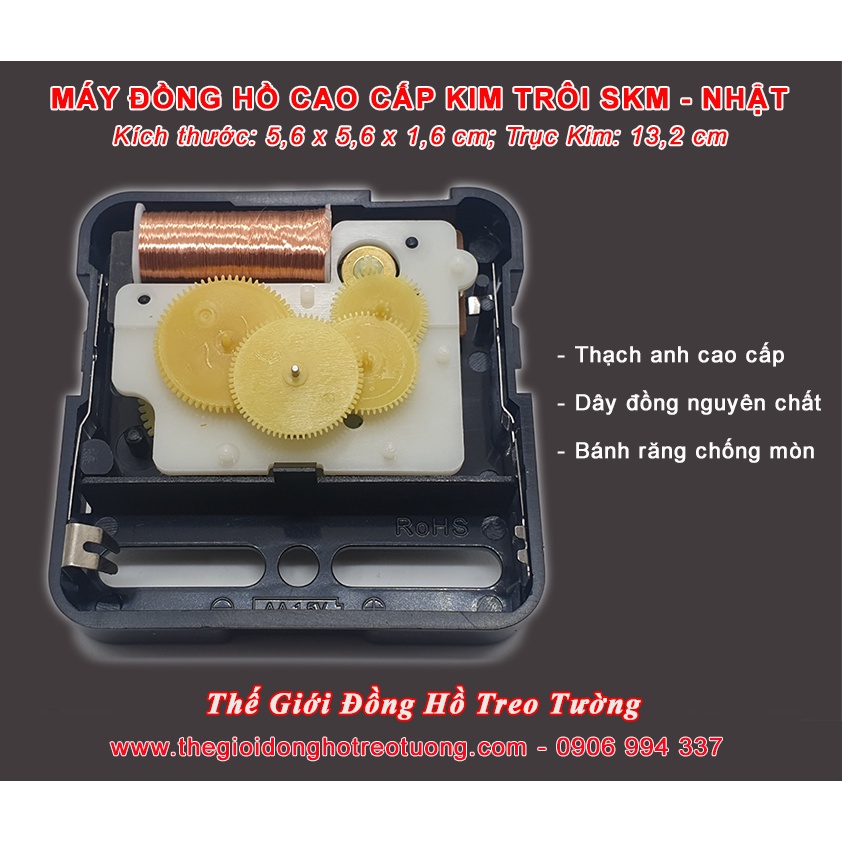 Máy Đồng Hồ KIM TRÔI NHẬT SKM S8888 – Tặng Pin Tiểu AA Vỏ Nhôm và Bộ KIM Tự Chọn - Bảo Hành 1 Năm