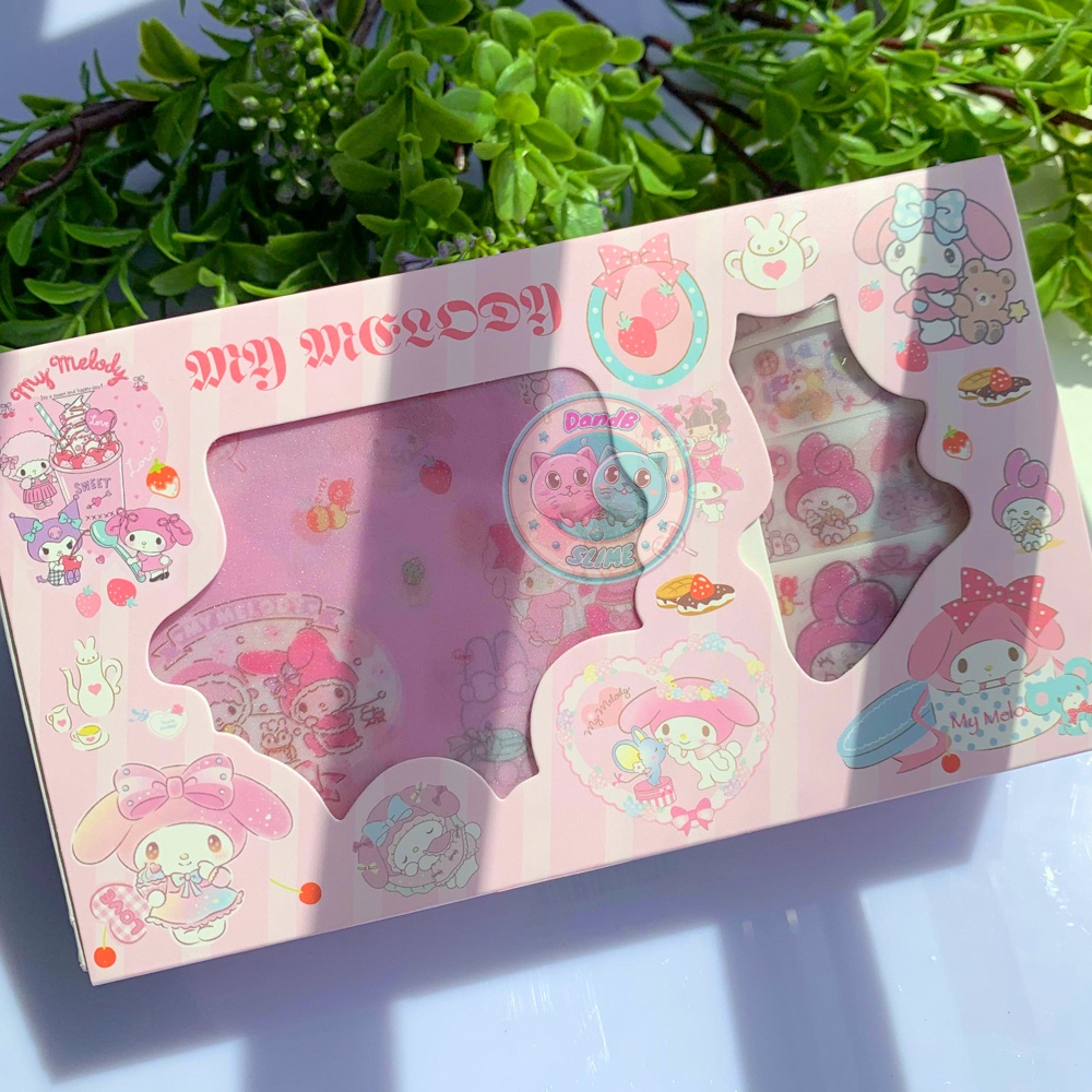 SANRIO Combo Sticker và Washi Tape Họa Tiêt Hoạt Hình Dễ Thương để Tra