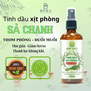 Tinh dầu xịt phòng sả chanh, khử mùi, thơm phòng, xua đuổi côn trùng, thanh lọc không khí mộc mây 100 - bobashop.vn