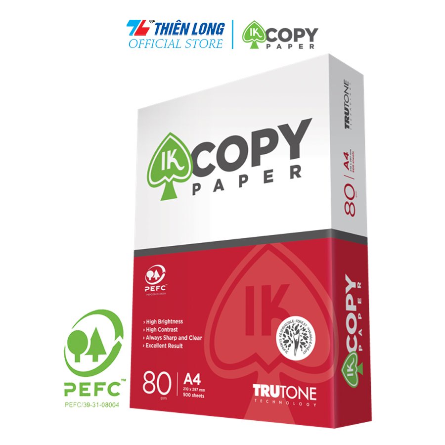 Combo 5 Ream giấy A4 80 gsm IK Copy  - Hàng nhập khẩu Indonesia