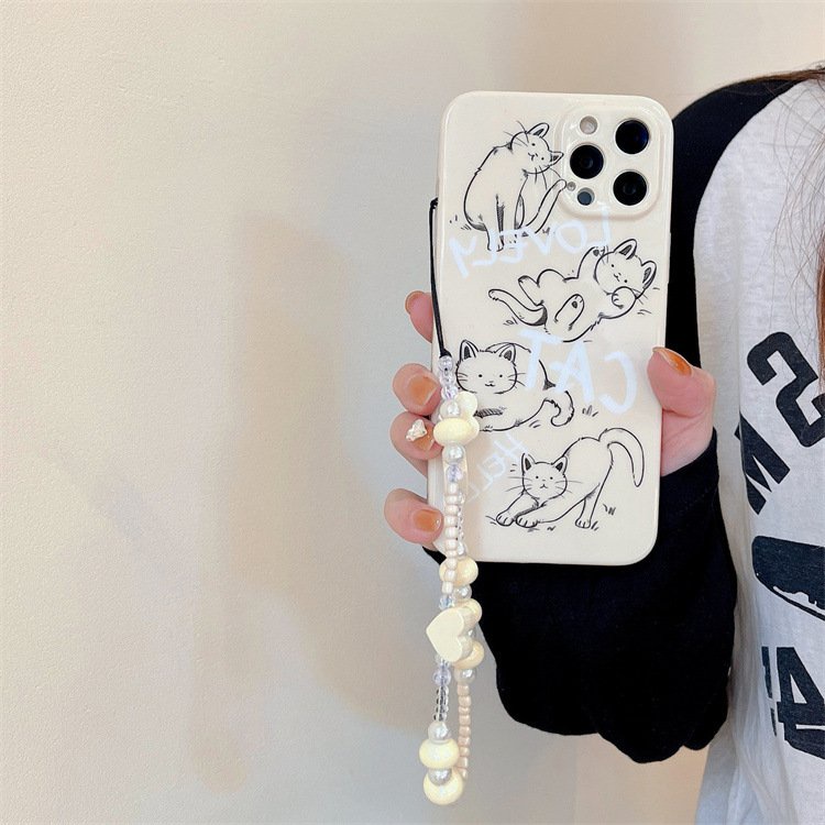 ỐP IPHONE FULL VIỀN IN HÌNH KITTY KEM KÈM DÂY