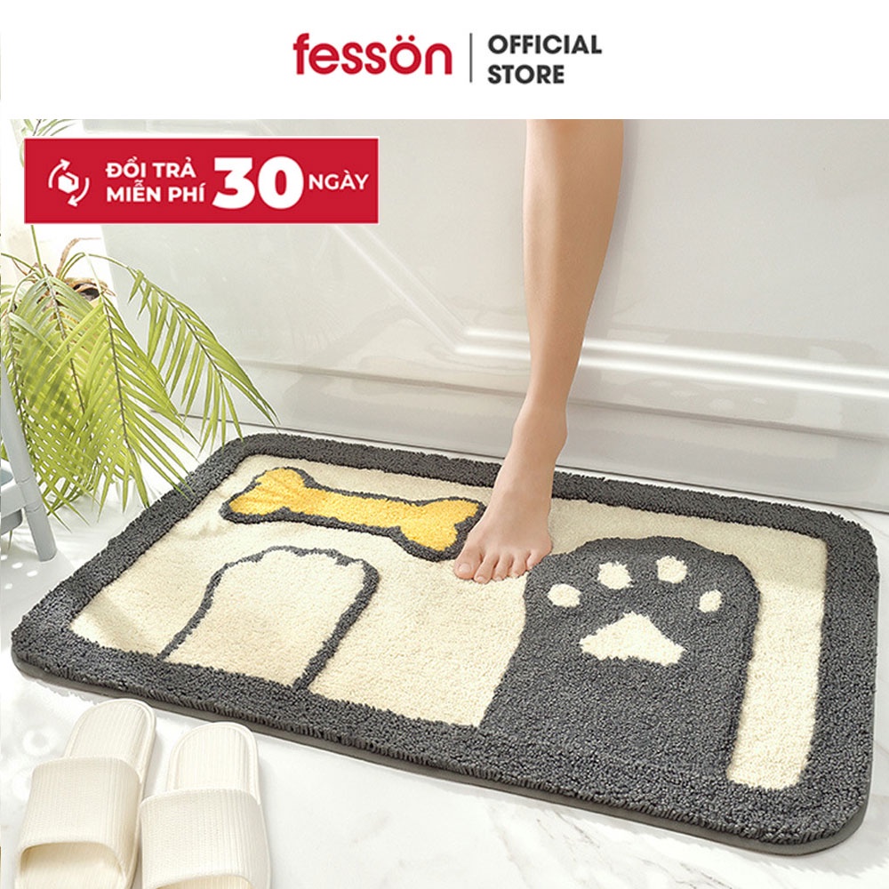 Thảm lau chân thấm nước chống trượt 3D Fesson cao cấp 45x65cm (chọn mẫu)