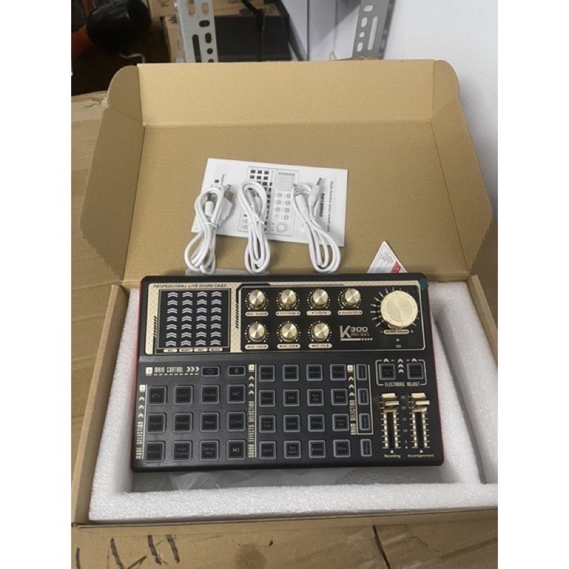 Soundcard K300 PRO MAX bản nâng cấp – Soundcard chuyên thu âm, livestream, karaoke online – Livestream được 3 điện thoại