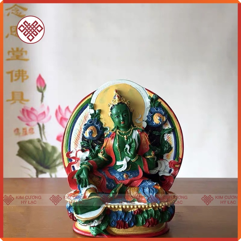 Tượng Tara Xanh Tượng Phật Mật Tông  Mini Vẽ Màu