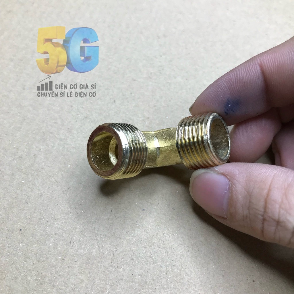 Co Chữ L Ren Ngoài 16mm Máy Nén Khí Bằng Đồng Hai Đầu Ren 16mm LOẠI TỐT