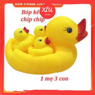 Set 4 con vịt vàng thả bể tắm kêu chip chip, vịt thả chậu tắm cho bé