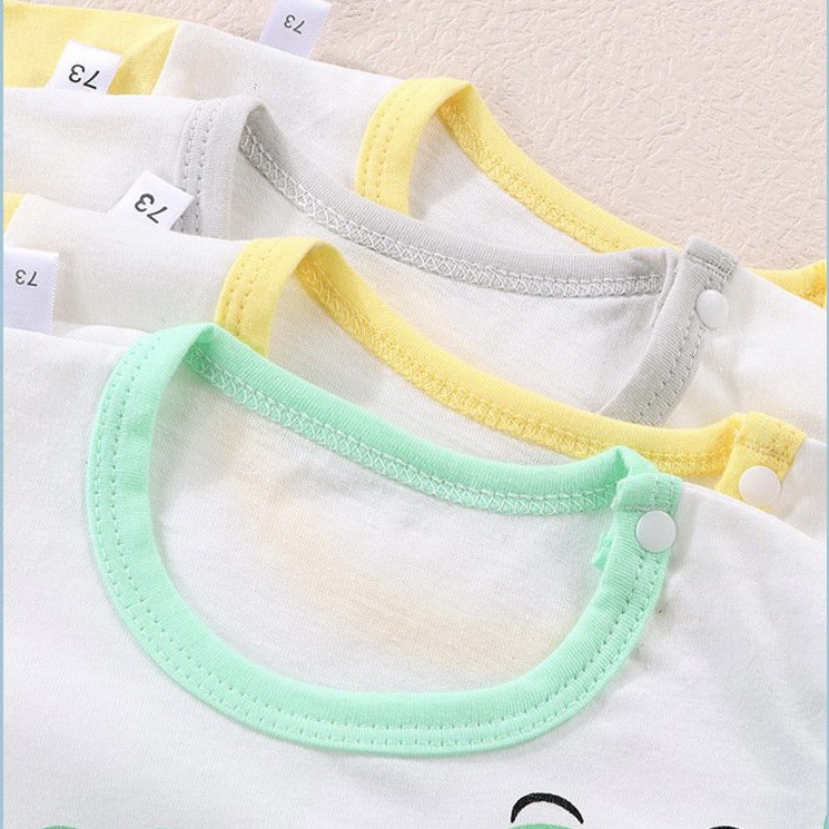 Body cộc tay trắng in hình cute cho bé trai bé gái mặc hè thu hàng Quảng Châu xuất Nhật