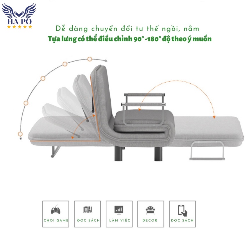 Sofa Giường HP66 Đa Năng Gấp Gọn, Sofa Bed Thông Minh 2 Trong 1 Giúp Tiết Kiệm Không Gian Chính Hãng Hapo | BigBuy360 - bigbuy360.vn