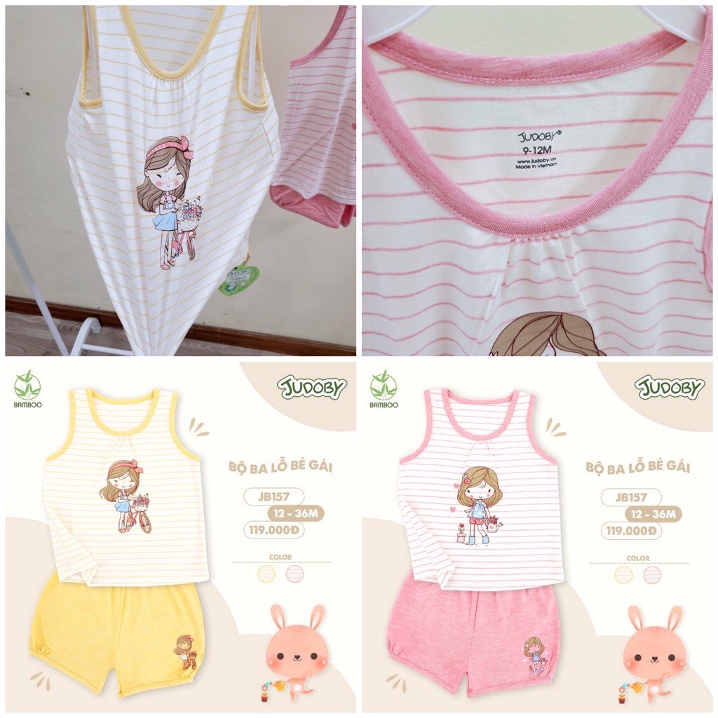 Dokma 2023 Bộ ba lỗ Judoby mùa hè cho bé gái đáng yêu cotton mềm mỏng mát