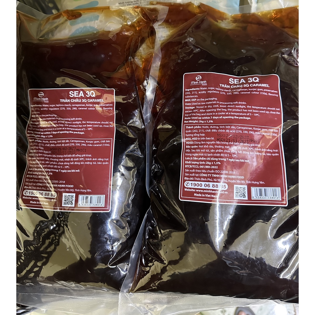 Trân châu 3Q Trắng, Đen (Minh Hạnh) Topping dùng sẵn túi 2kg