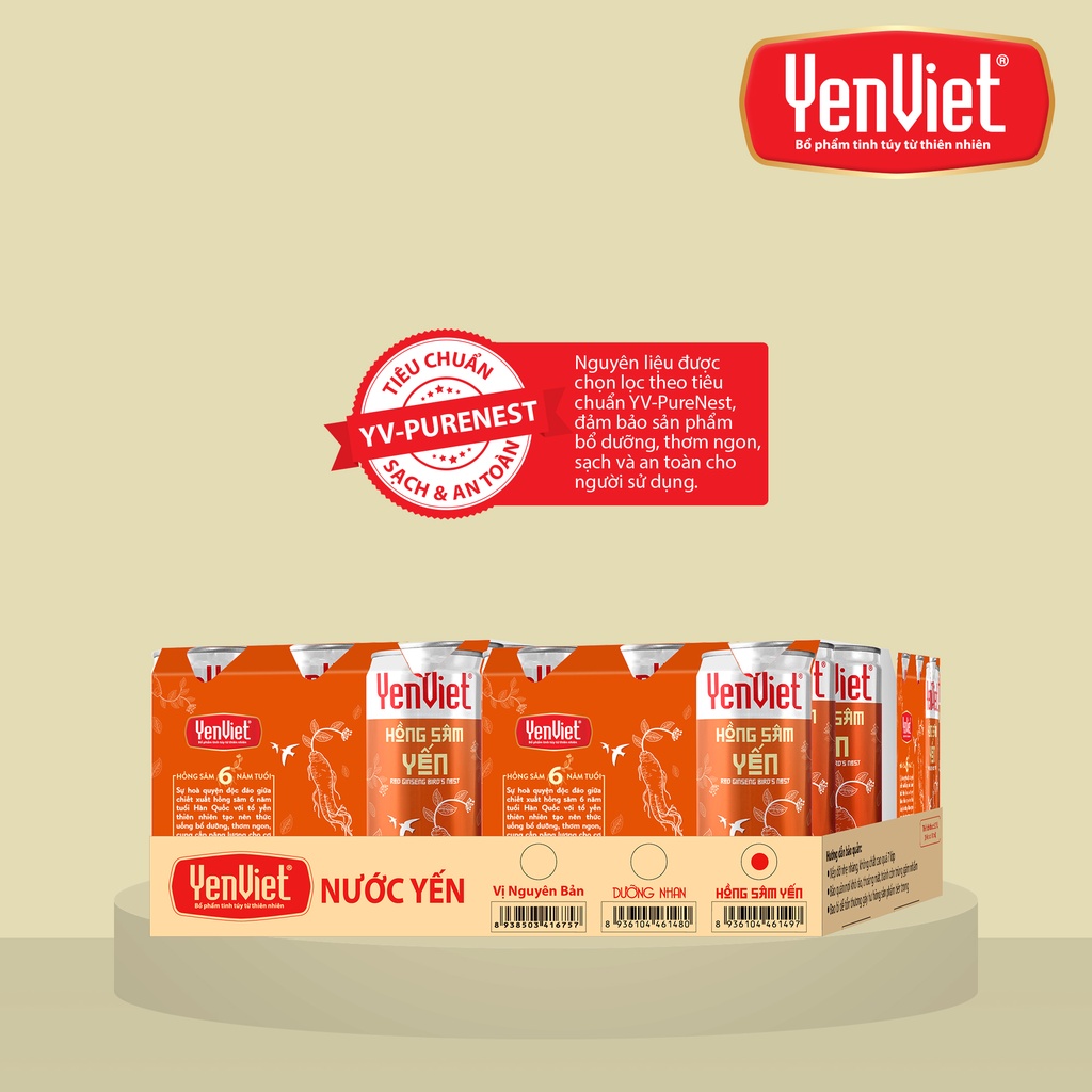 Hồng Sâm Yến khay 30 lon x 190ml