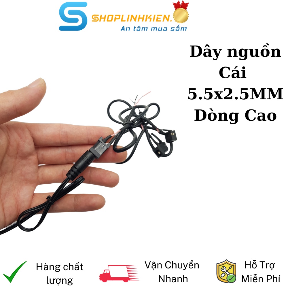 Jack DC cái 5.5x2.5 Dây nguồn DC cái 5.5x2.5MM dòng cao cho nguồn ShopLinhKienM2M