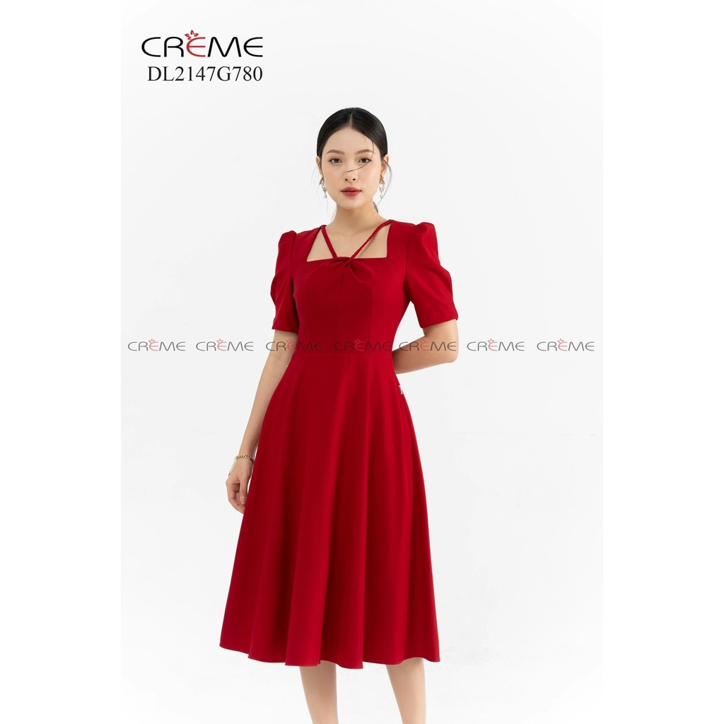 Đầm Liên công sở thiết kế CREME dáng xòe tay bèo cao cấp D2433 | BigBuy360 - bigbuy360.vn