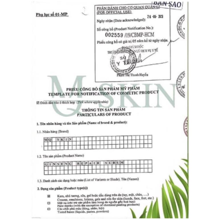 Serum Thay Da Nhân Sâm Củ Chính Hãng